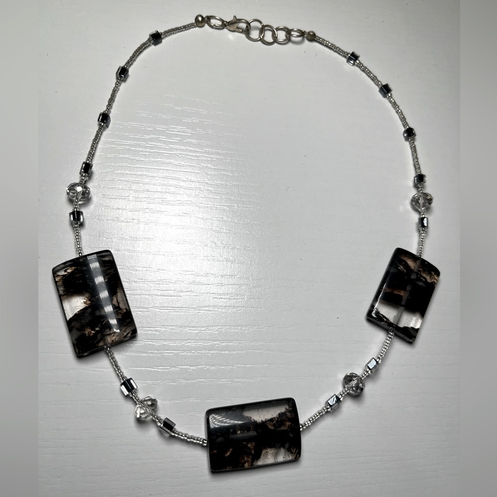 Necklace Glass & Natural Stone Beaded